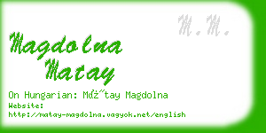 magdolna matay business card